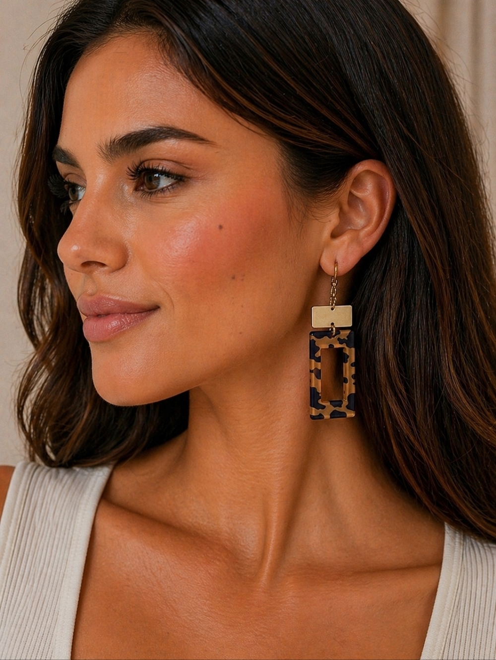 Plunder Leopard Print Earrings - NIP